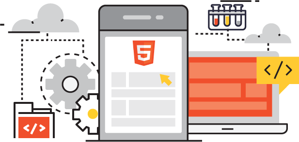 angular Development flat line graphic