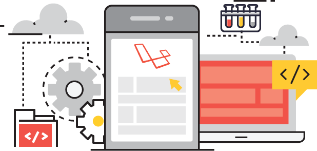 laravel Development flat line graphic